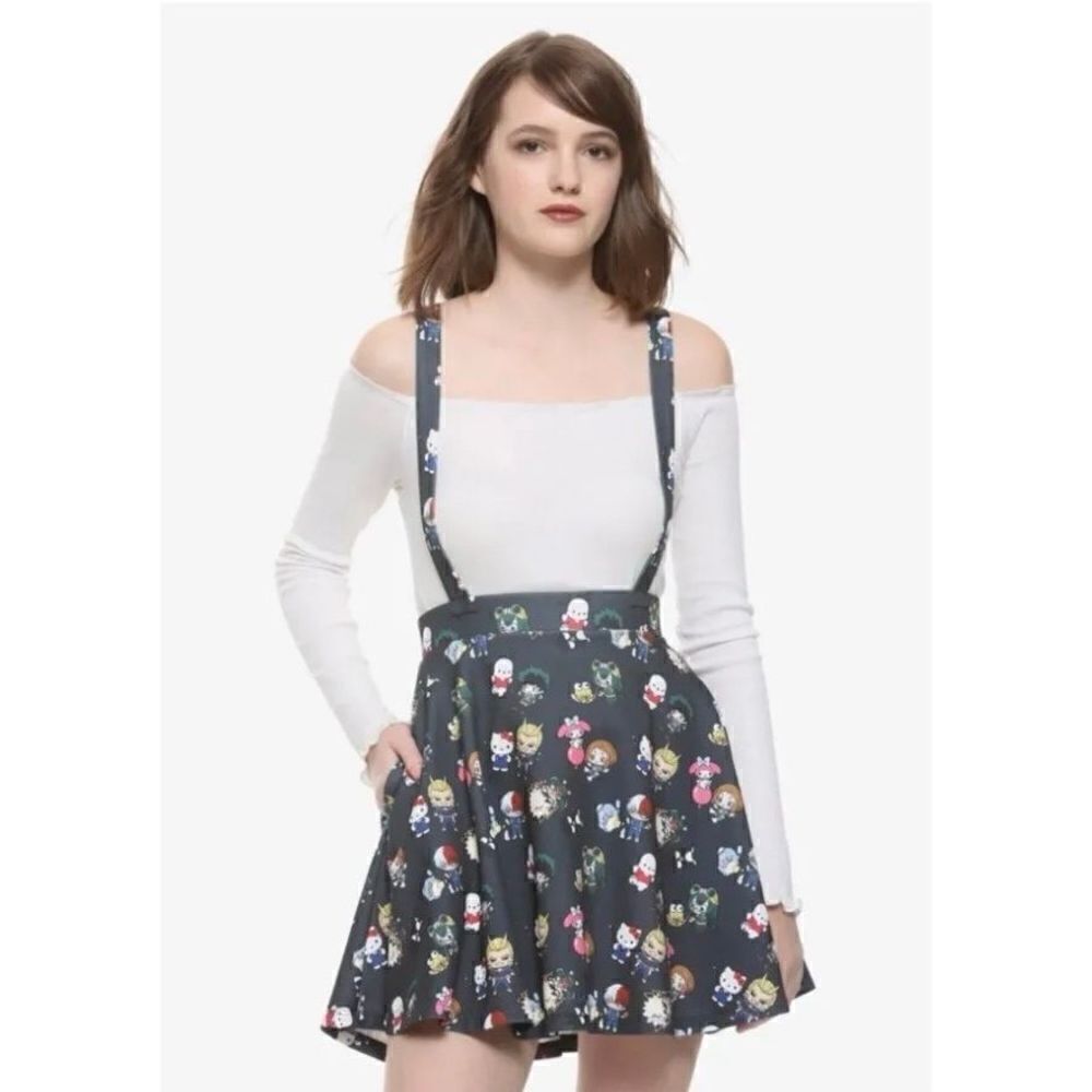 Hot Topic Black My Hero Academia Suspender Skirt